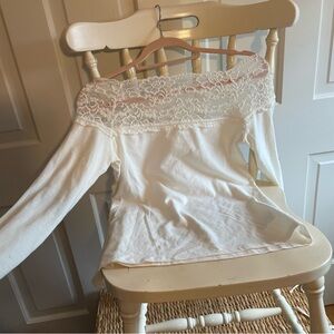 Elegant White Lace Trim Top